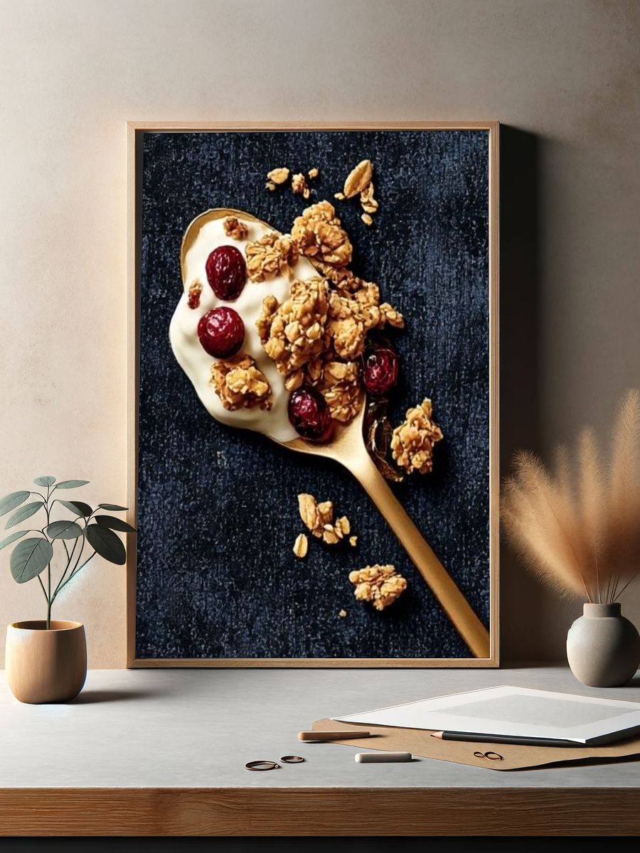 Granola Spoon Still Life Poster. — room view 2