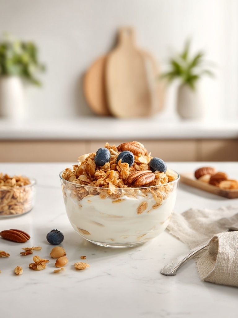 Granola Yogurt Bowl Food Photography Poster. poster detail