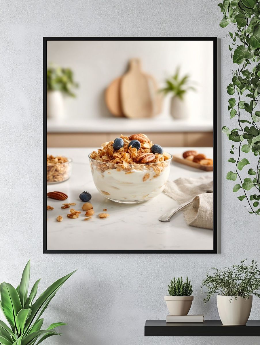 Granola Yogurt Bowl Food Photography Poster. — room view 4