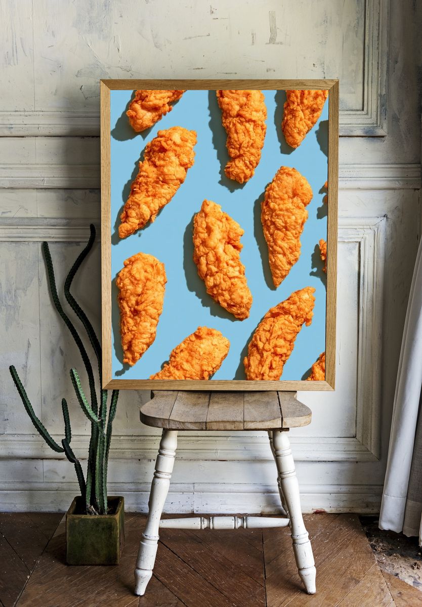 Fried Chicken Pattern Poster. room preview