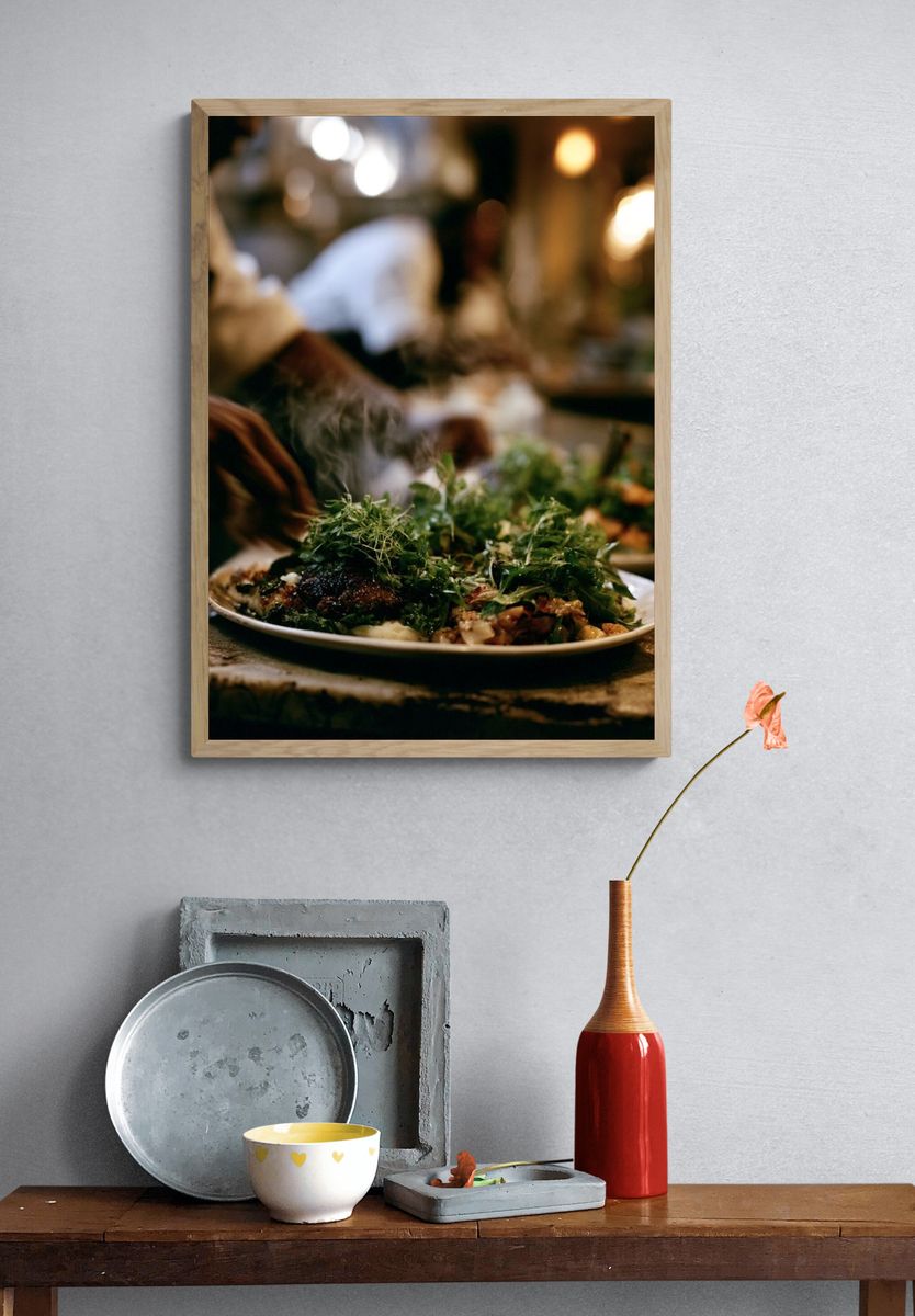Gourmet Dinner Table Photography Poster. — room view 3