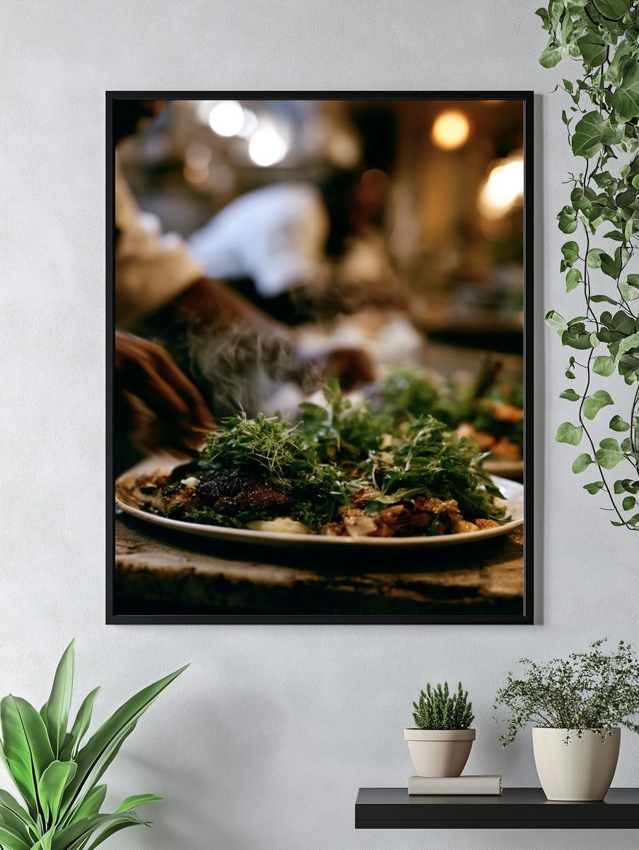 Gourmet Dinner Table Photography Poster. — room view 4