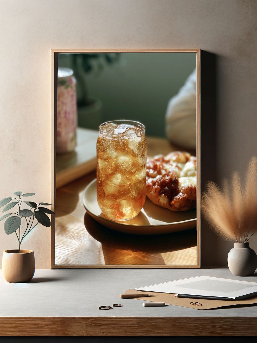 Iced Drink and Pastry Photography Poster. — room view 2