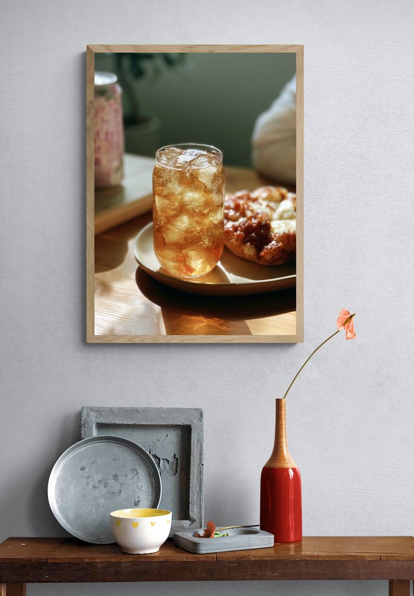 Iced Drink and Pastry Photography Poster. — room view 3