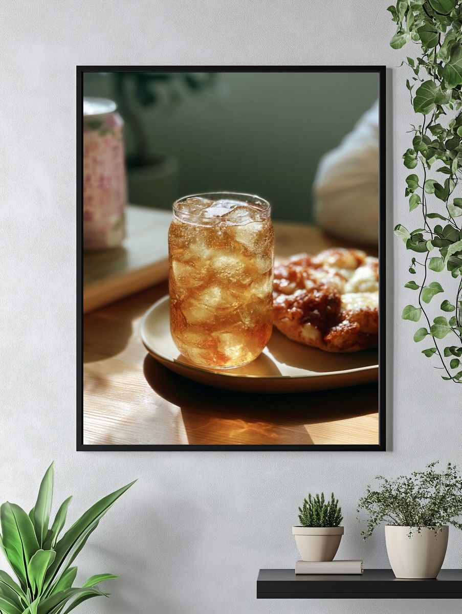 Iced Drink and Pastry Photography Poster. — room view 4