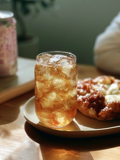 Iced Drink and Pastry Photography Poster.