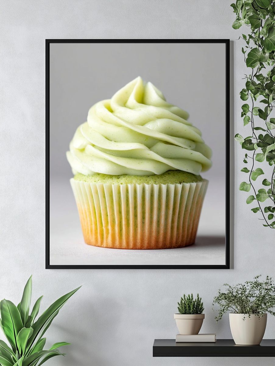 Lime Frosted Cupcake Photography Poster. — room view 4