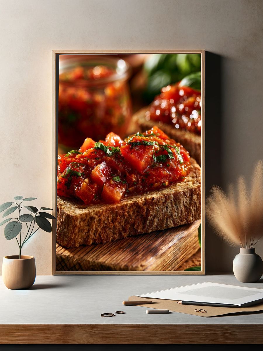 Bruschetta Still Life Poster. — room view 2