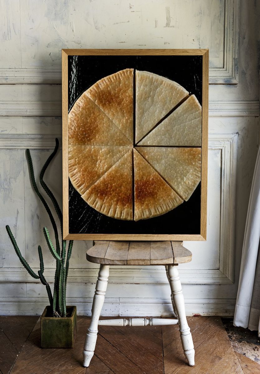 Golden Flatbread Still Life Poster. room preview
