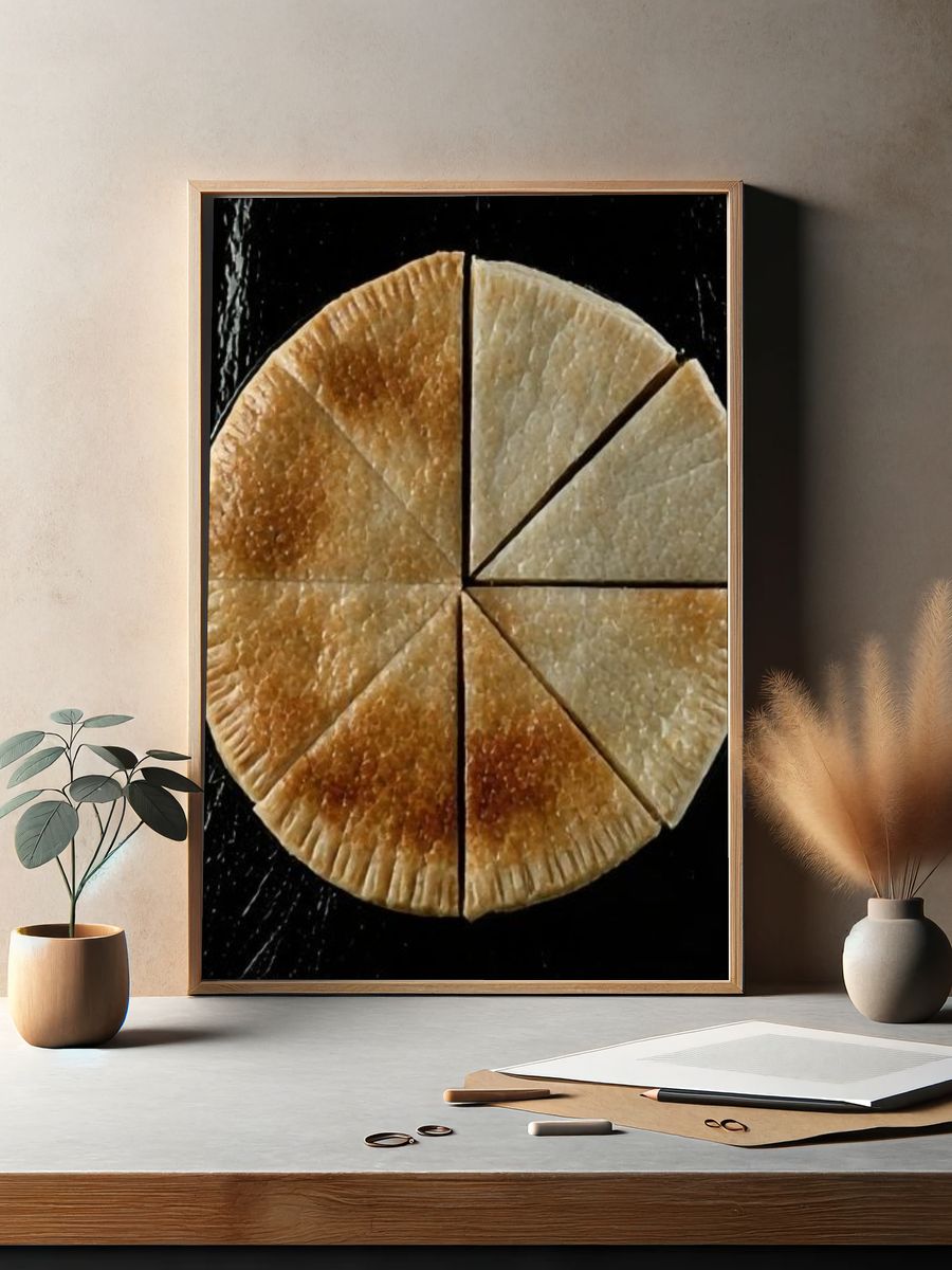 Golden Flatbread Still Life Poster. — room view 2