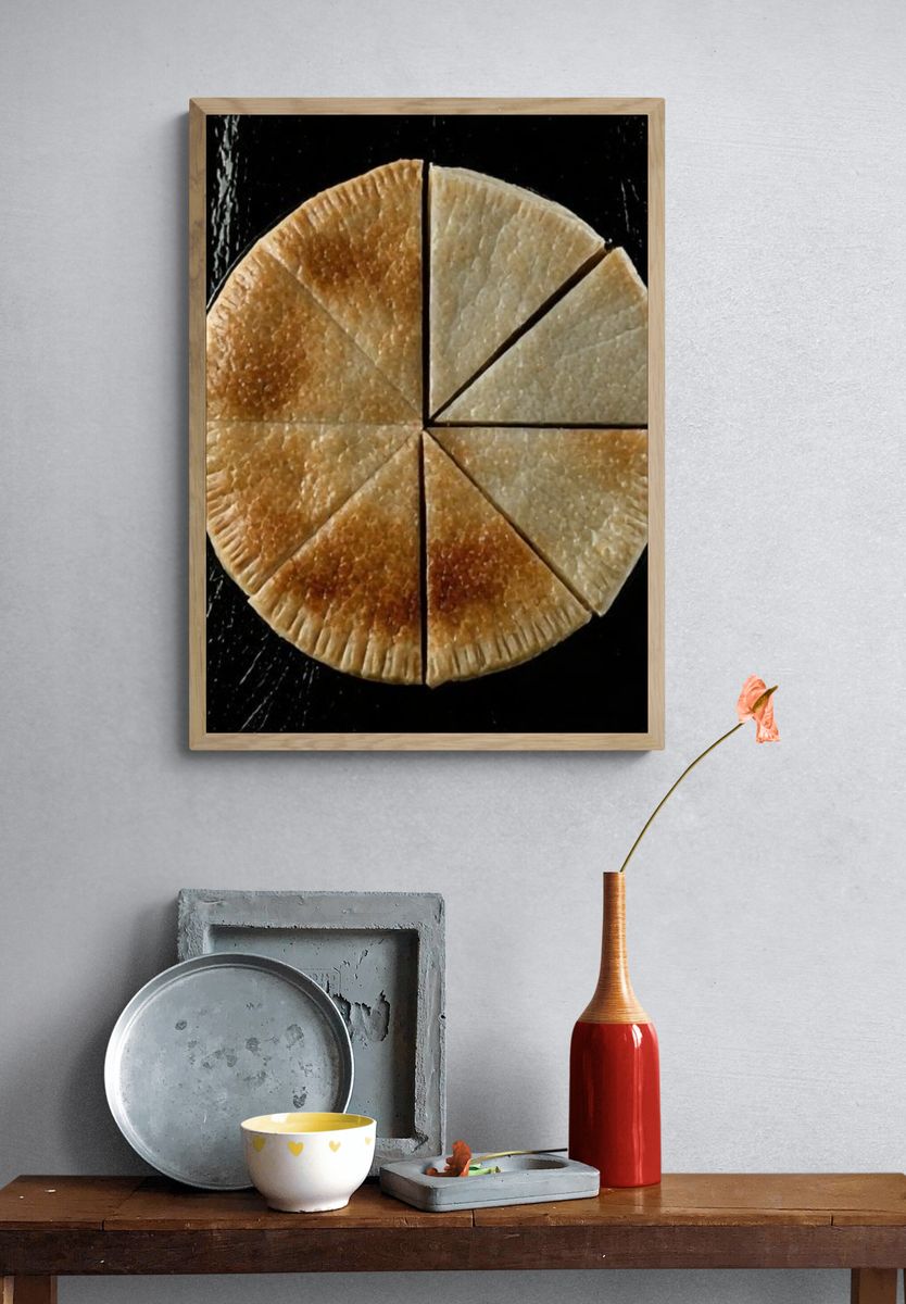 Golden Flatbread Still Life Poster. — room view 3