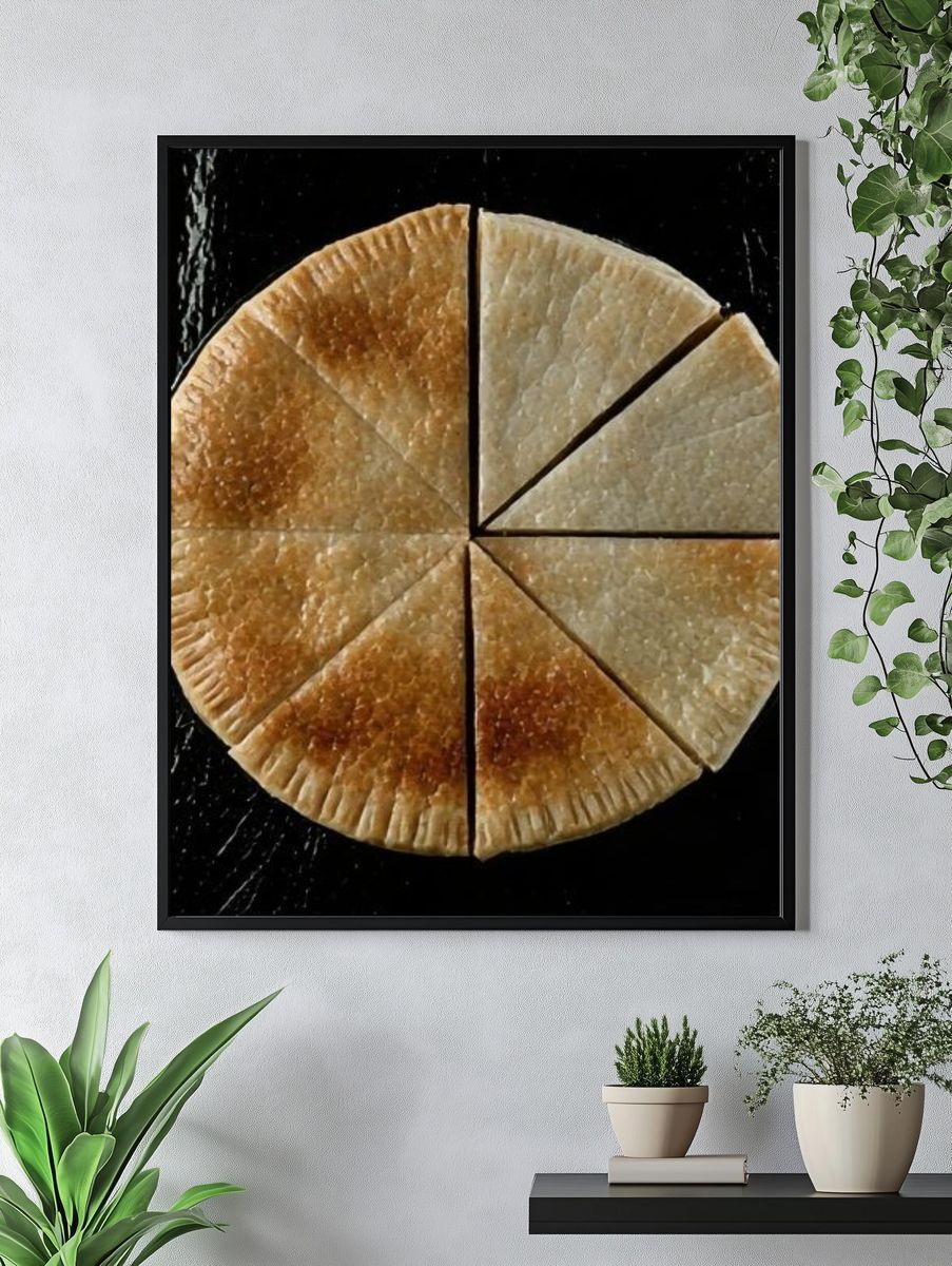 Golden Flatbread Still Life Poster. — room view 4