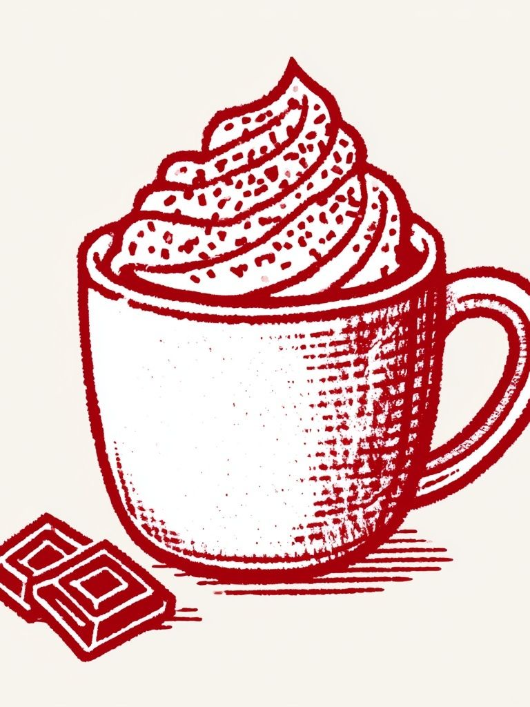 Hot Chocolate Mug Illustration Poster. poster detail