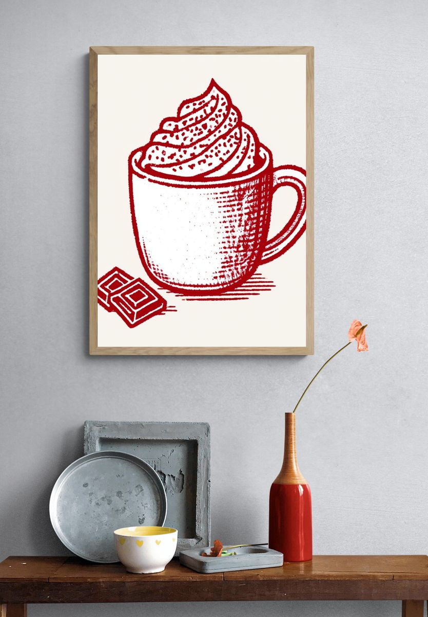 Hot Chocolate Mug Illustration Poster. — room view 3