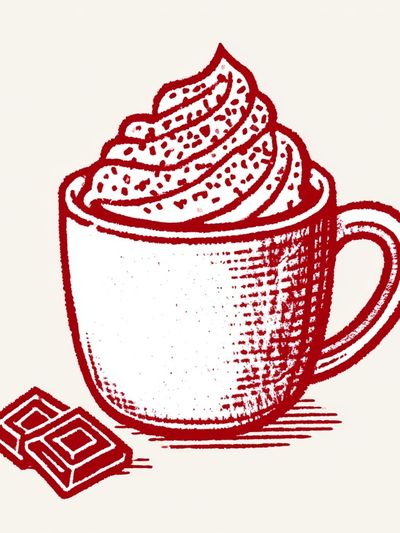 Hot Chocolate Mug Illustration Poster.