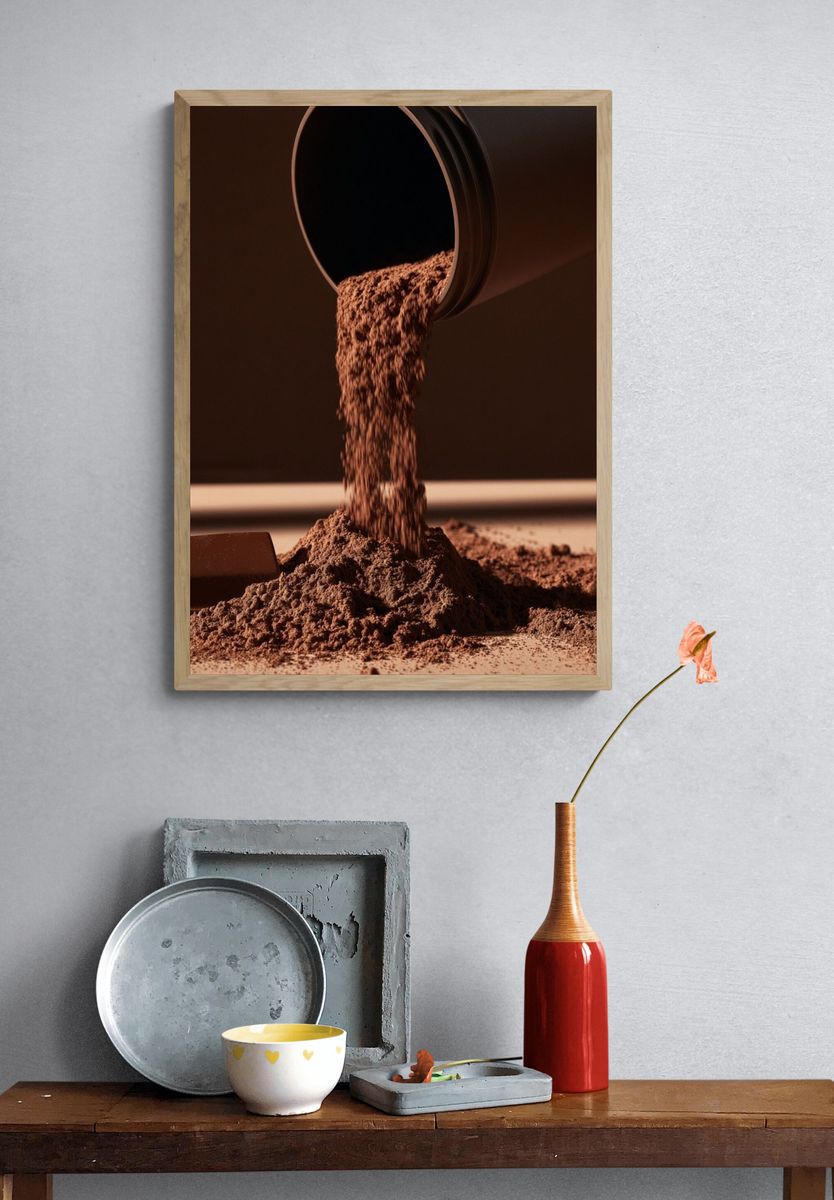 Chocolate Pour Still Life Poster. — room view 3