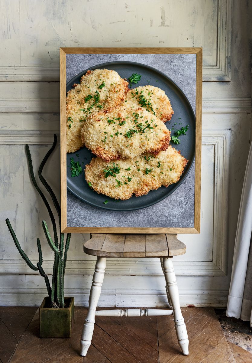Crispy Breaded Cutlets Food Print. — room view 1