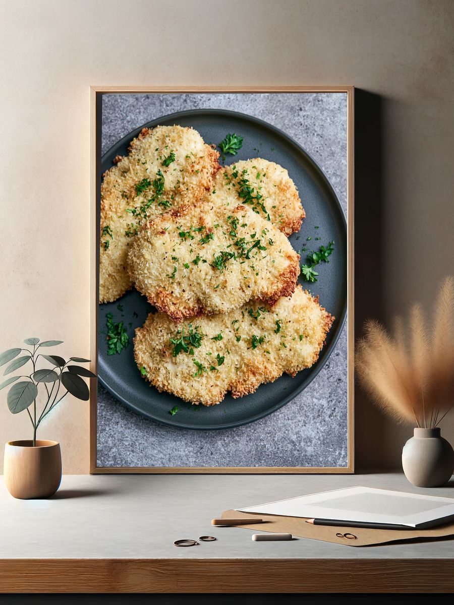 Crispy Breaded Cutlets Food Print. — room view 2