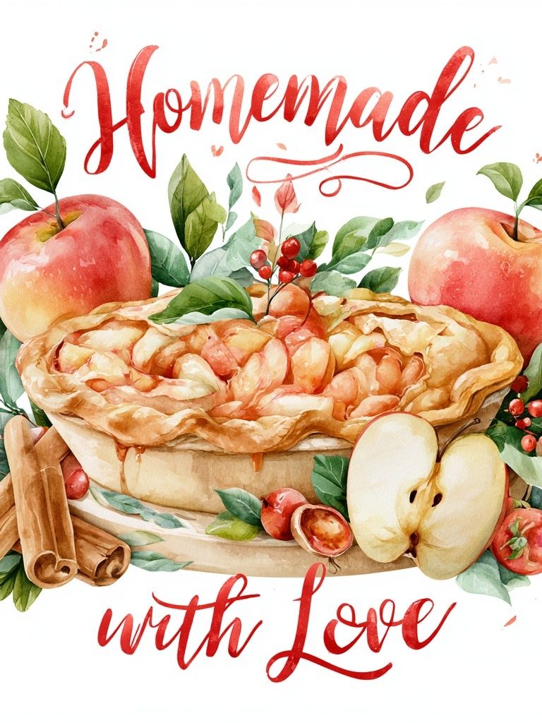 Homemade Apple Pie Typography Print. poster detail