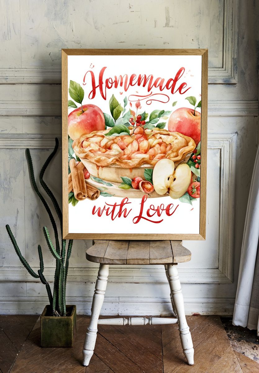 Homemade Apple Pie Typography Print. room preview