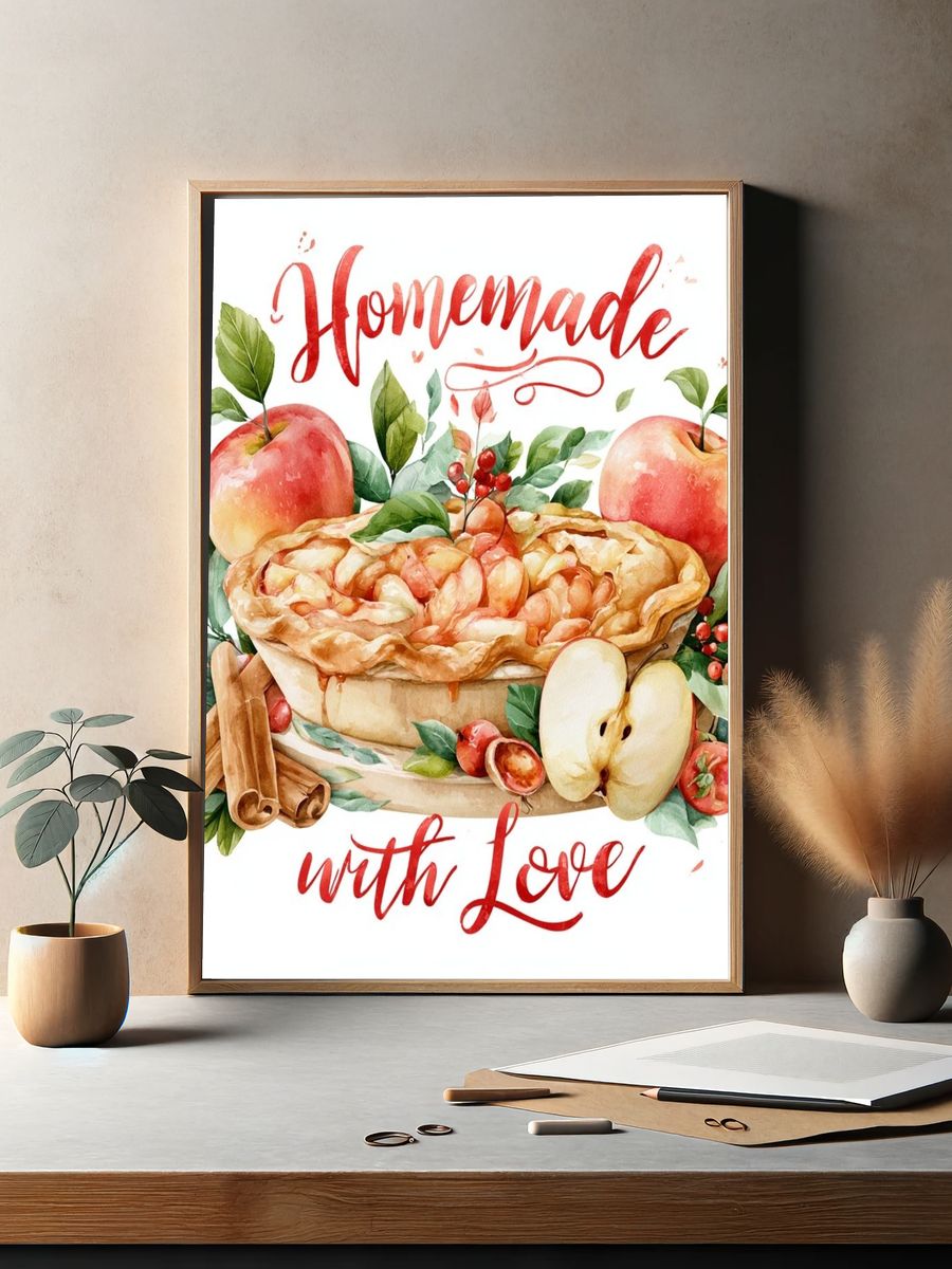 Homemade Apple Pie Typography Print. — room view 2