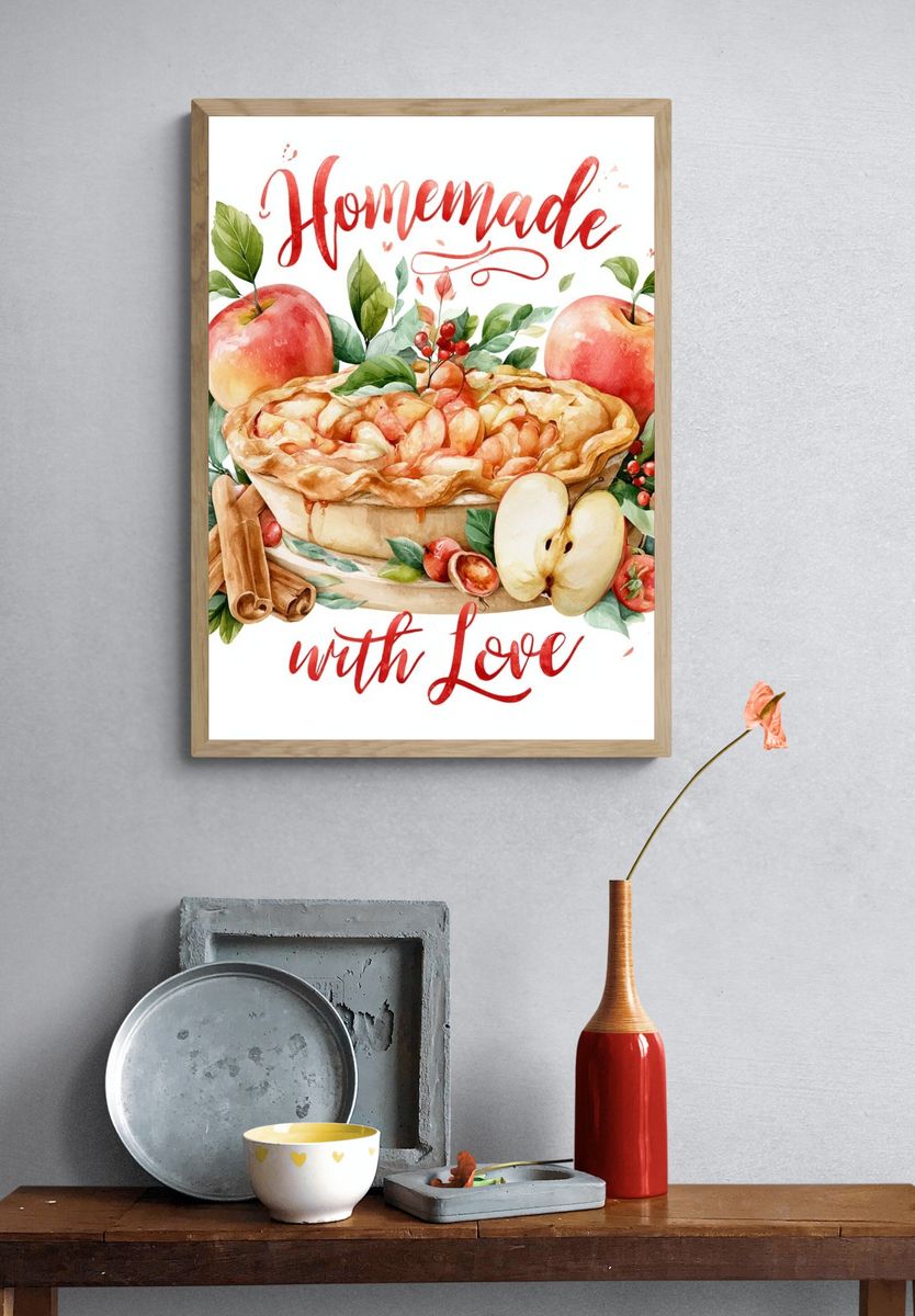 Homemade Apple Pie Typography Print. — room view 3