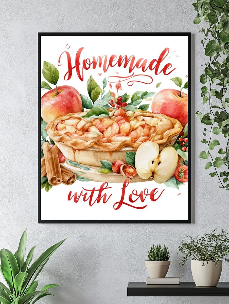 Homemade Apple Pie Typography Print. — room view 4