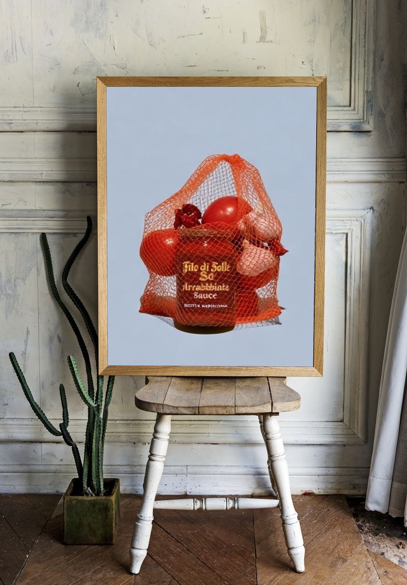 Tomato Net Still Life Photography Poster. — room view 1