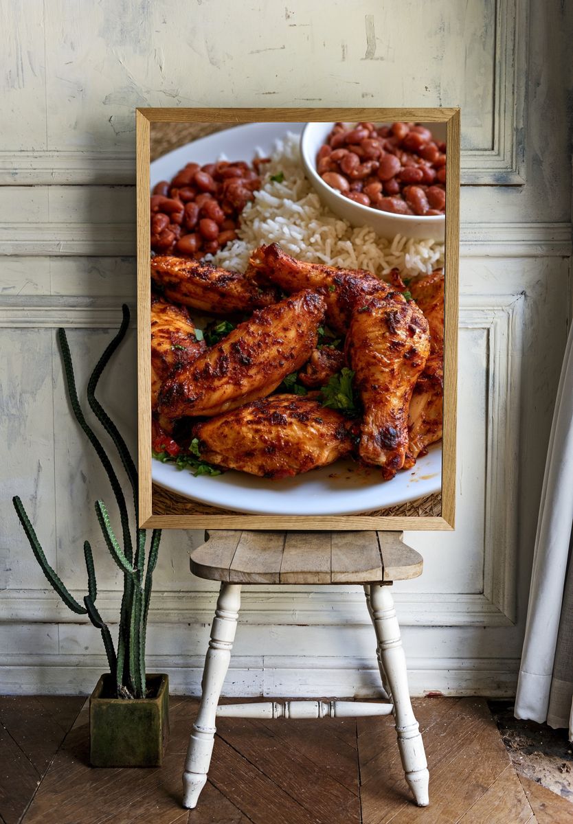 Grilled Chicken and Rice Food-Drink Poster. — room view 1