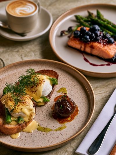 Gourmet Brunch Table Photography Poster.
