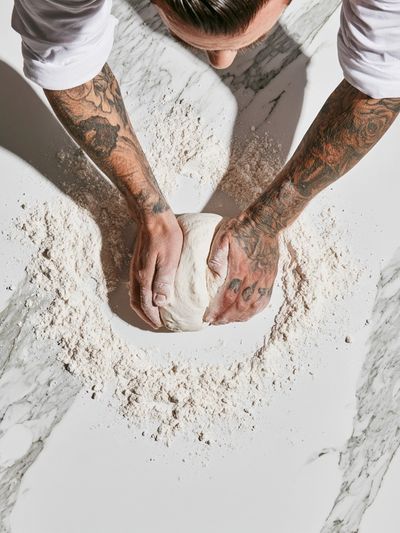 Artisan Bread Kneading Photography Poster.