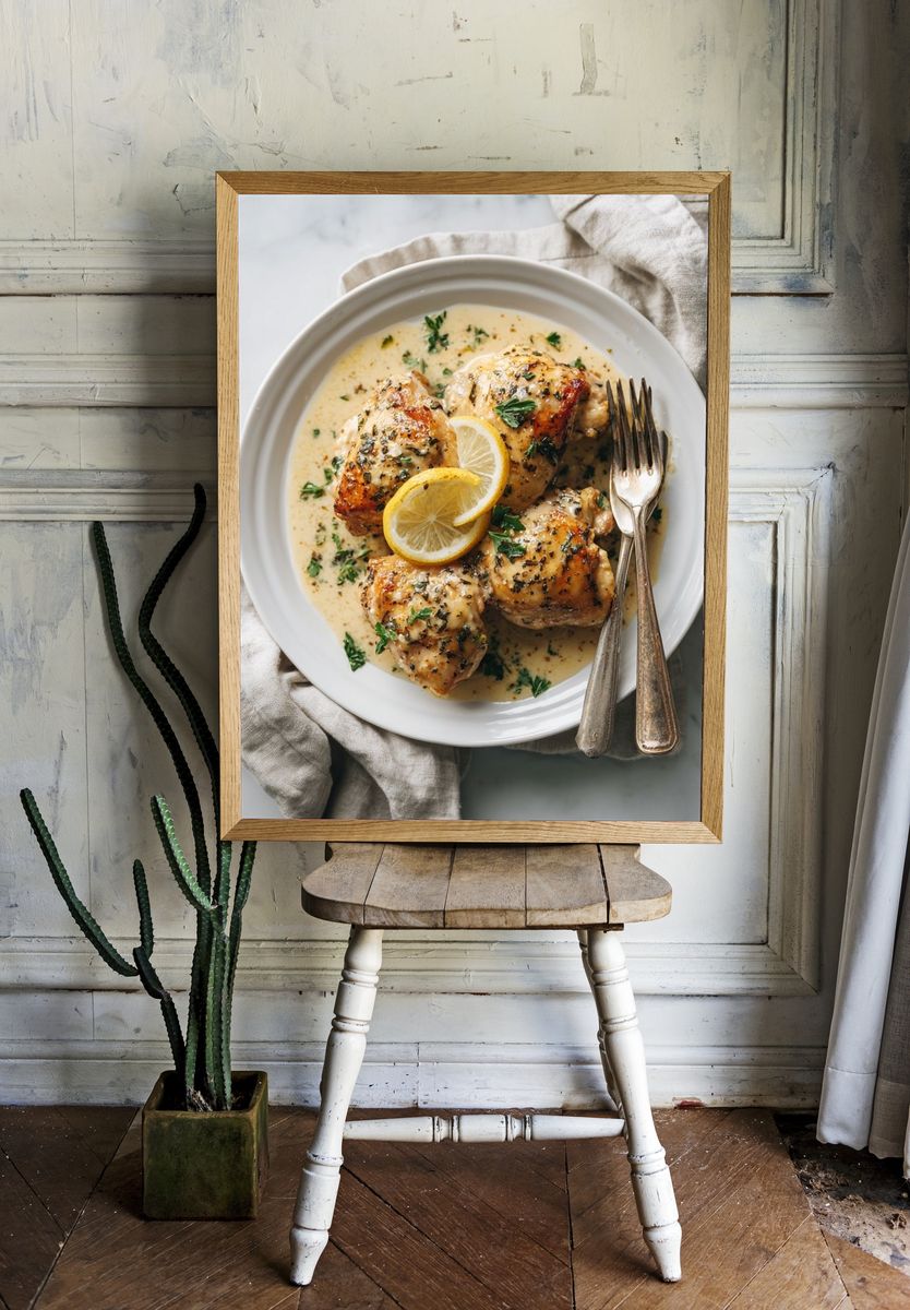 Lemon Herb Chicken Food Print. room preview