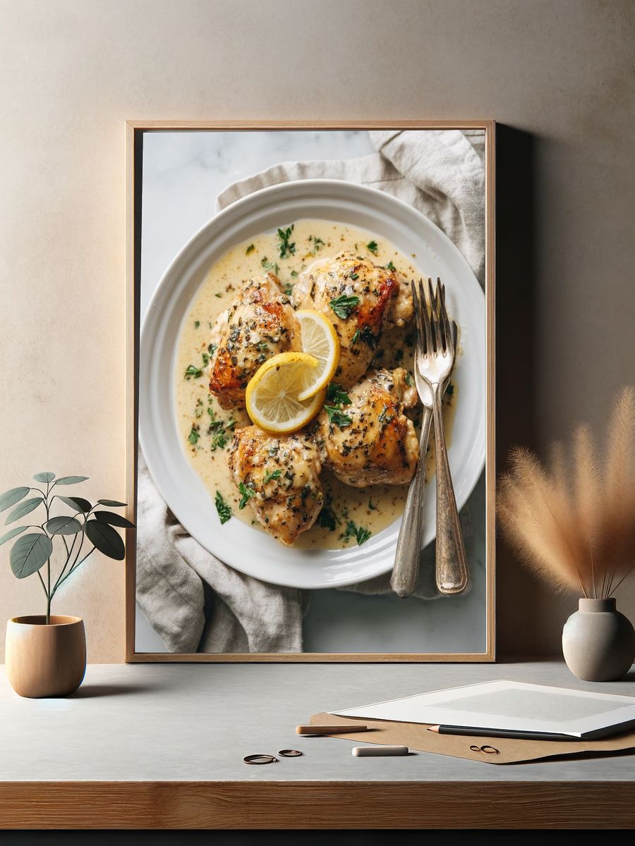 Lemon Herb Chicken Food Print. — room view 2
