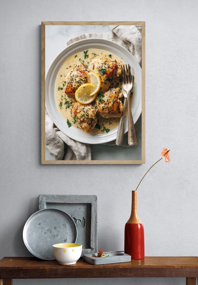 Lemon Herb Chicken Food Print. — room view 3