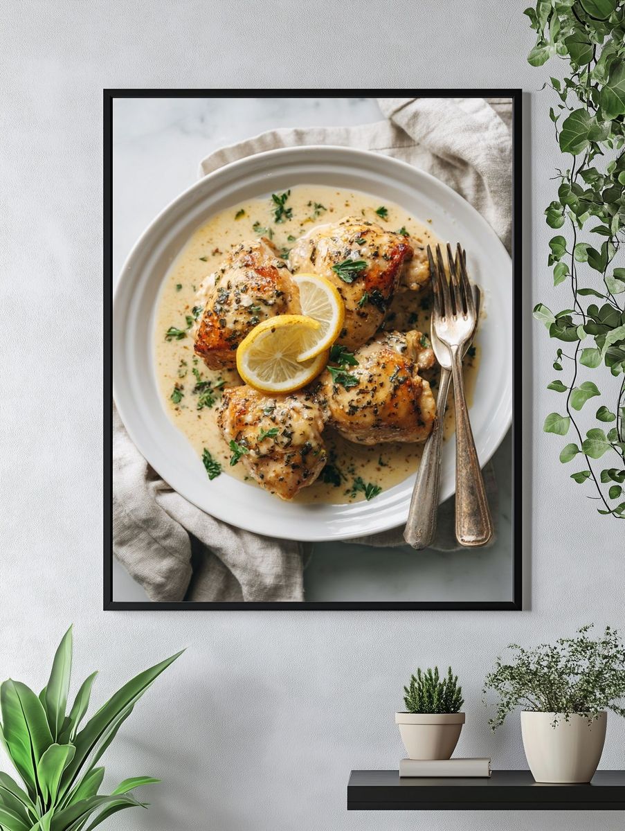Lemon Herb Chicken Food Print. — room view 4