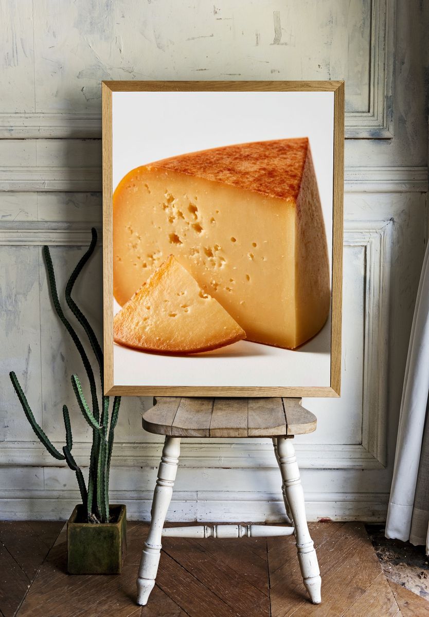 Aged Cheese Still Life Print. room preview