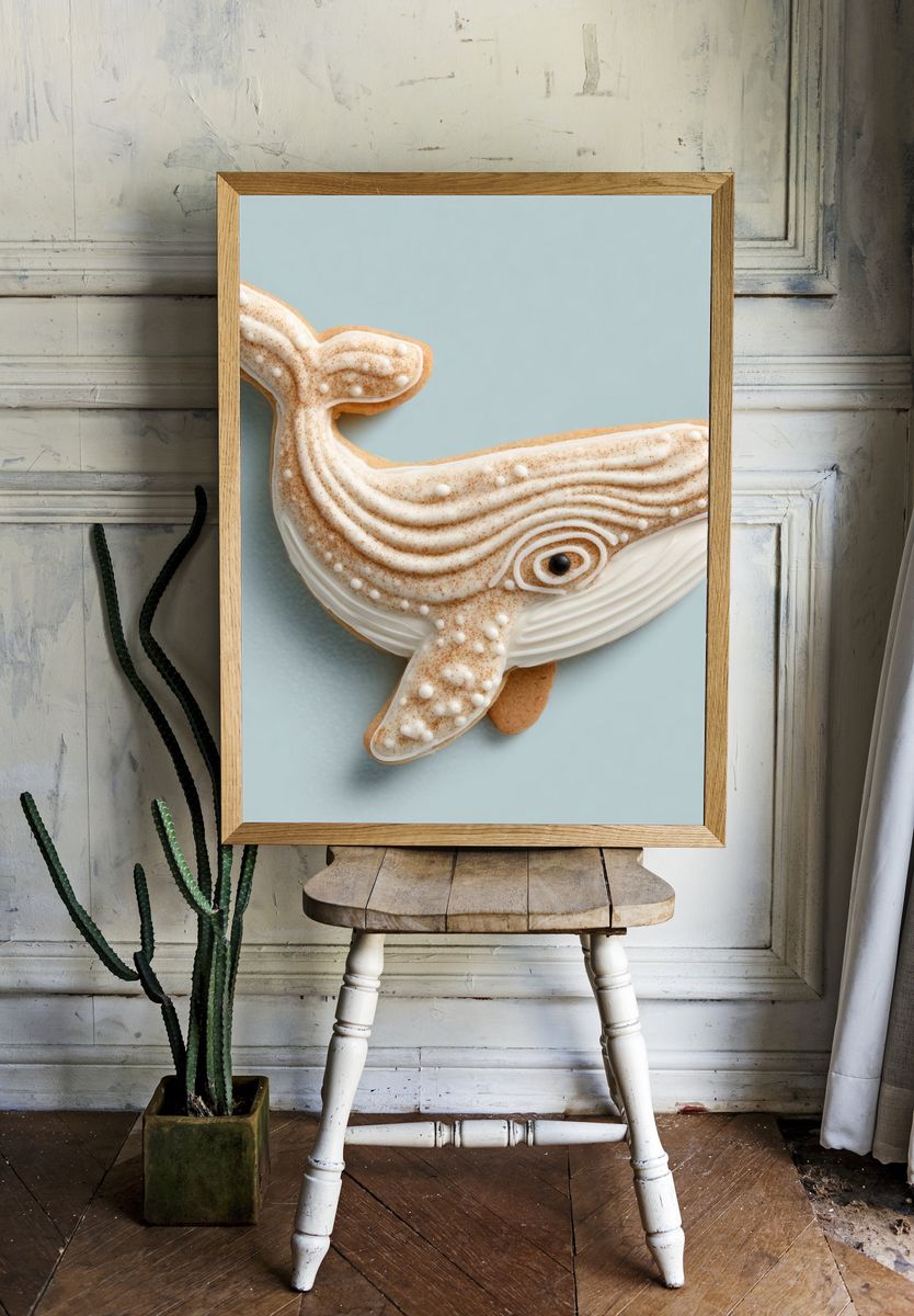 Whale Cookie Illustration Poster. room preview