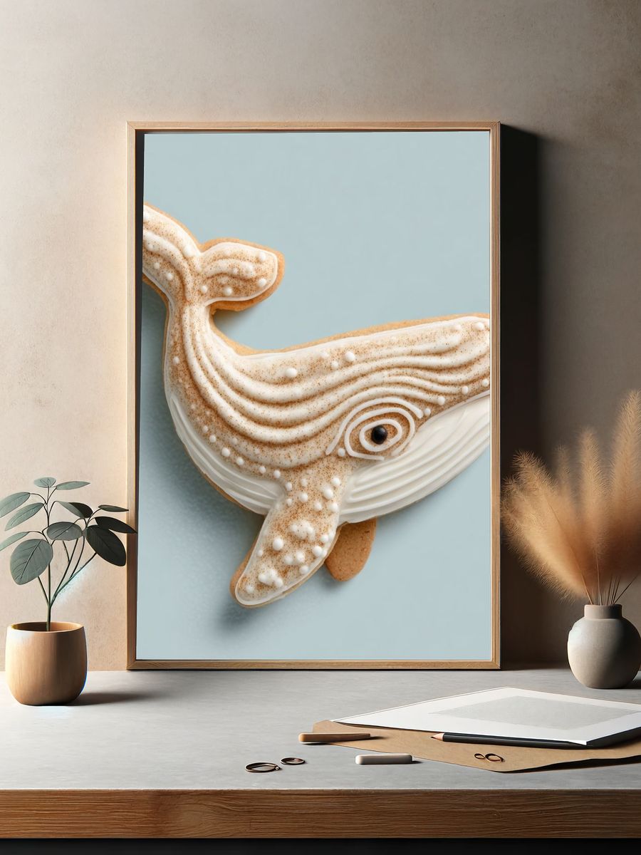 Whale Cookie Illustration Poster. — room view 2