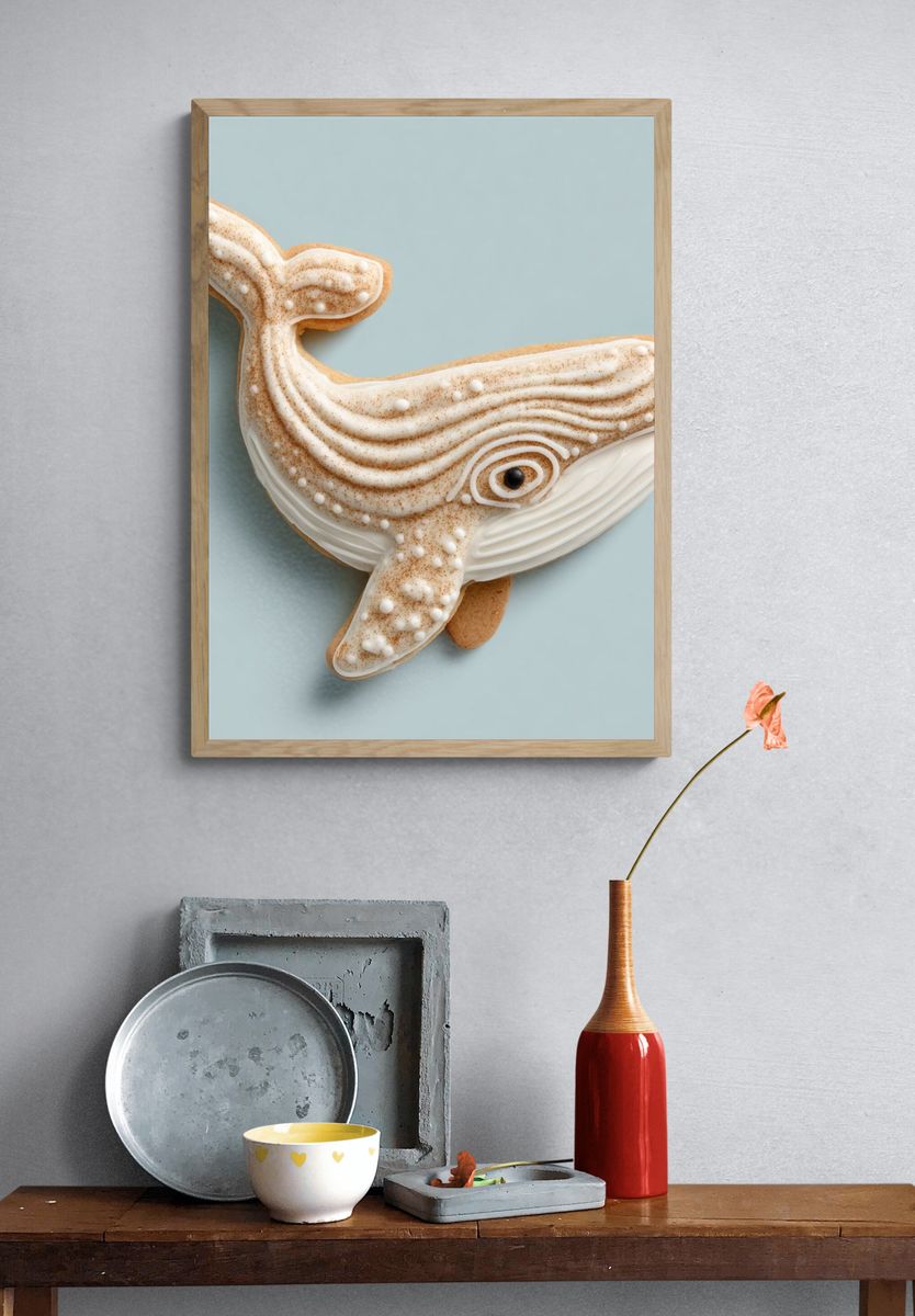 Whale Cookie Illustration Poster. — room view 3