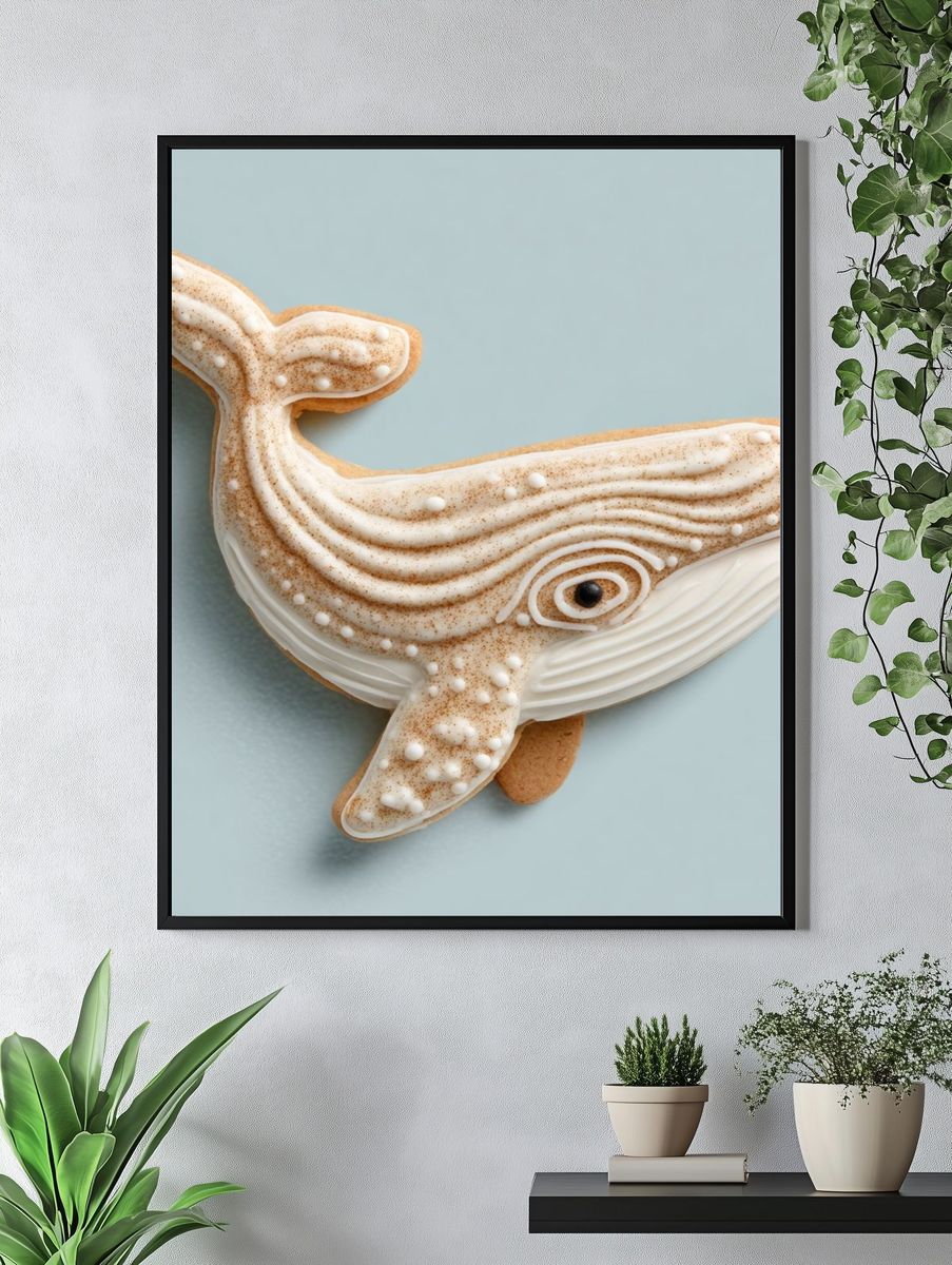 Whale Cookie Illustration Poster. — room view 4