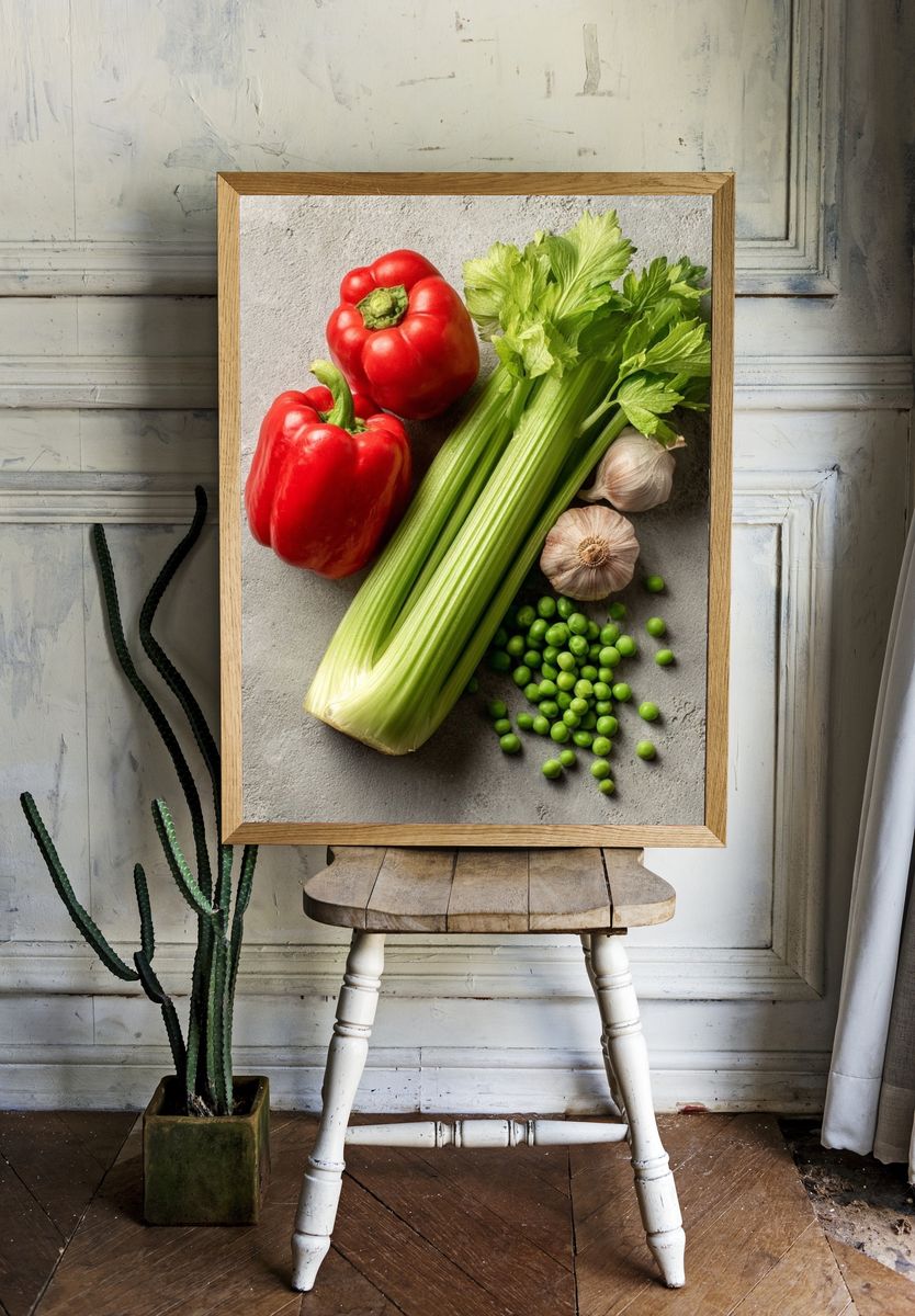 Fresh Vegetables Still Life Print. — room view 1