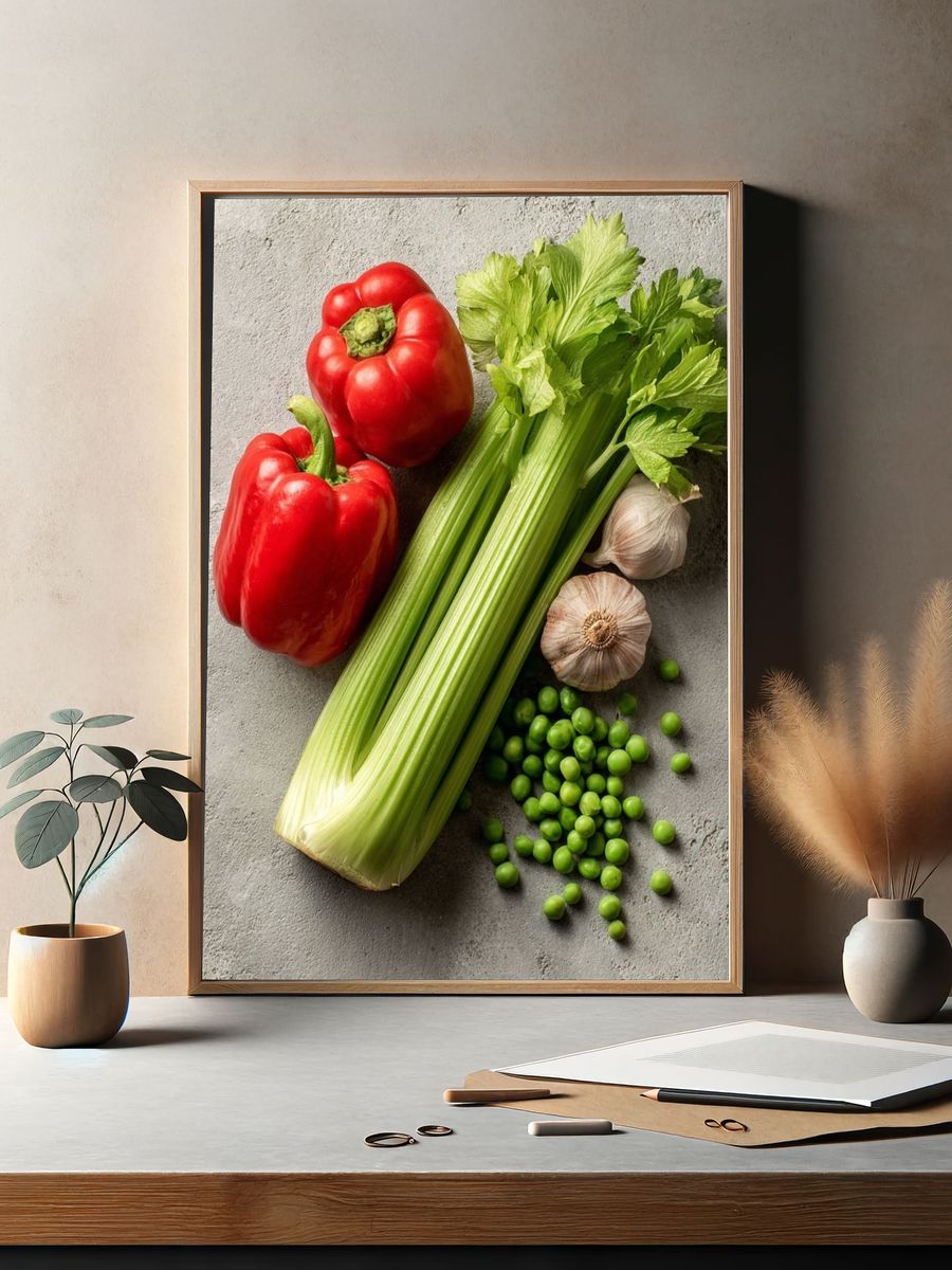 Fresh Vegetables Still Life Print. — room view 2