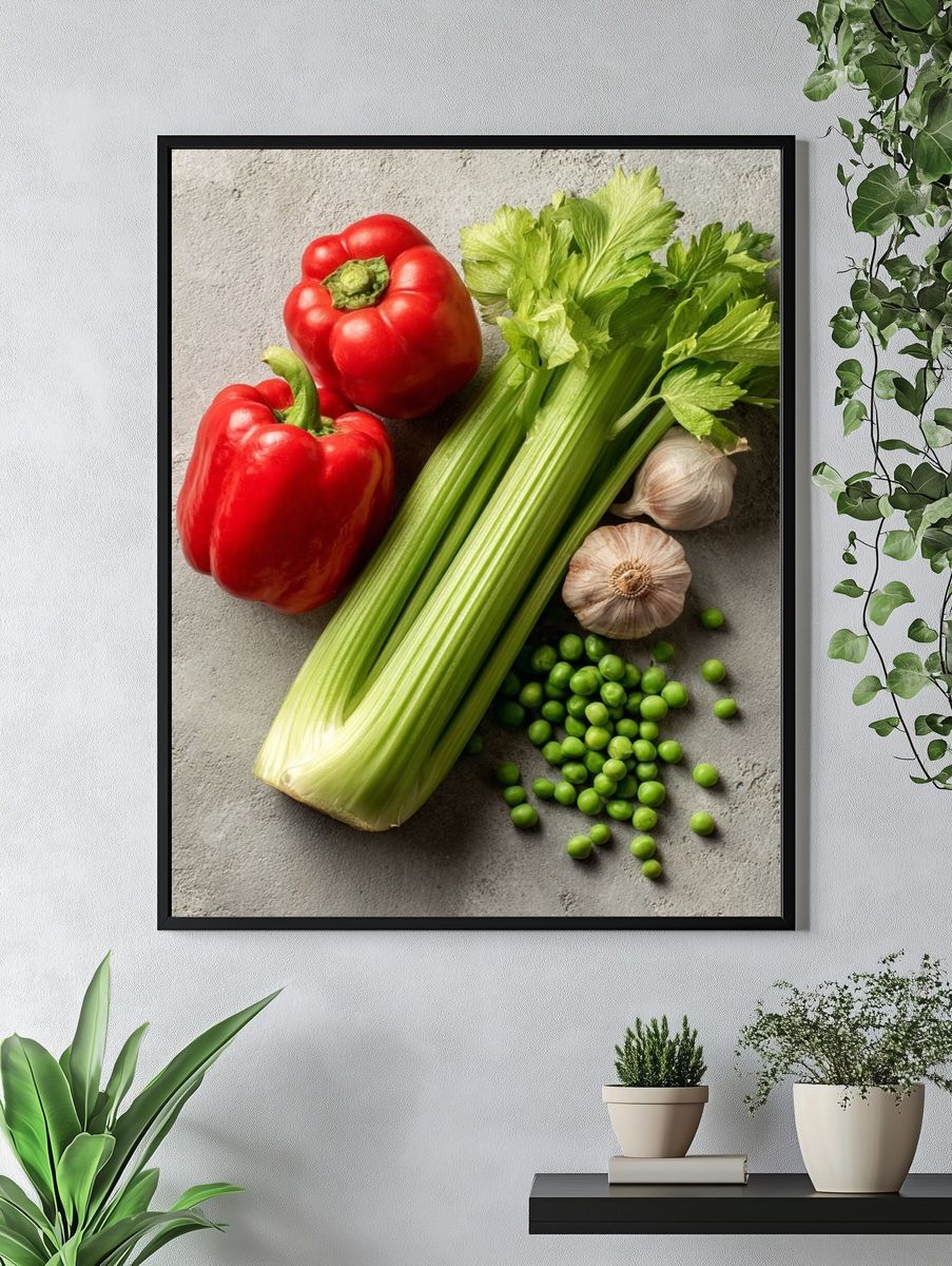 Fresh Vegetables Still Life Print. — room view 4