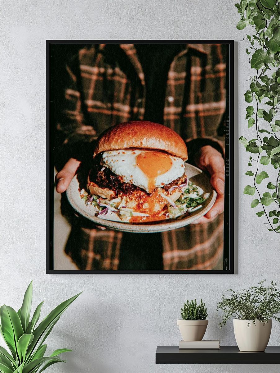 Gourmet Burger Food Photography Poster. — room view 4