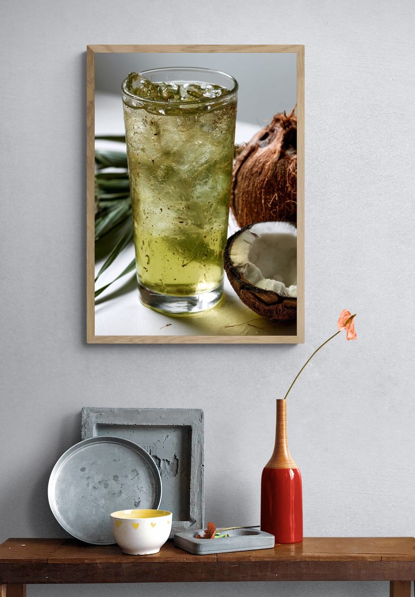 Coconut Drink Still Life Poster. — room view 3