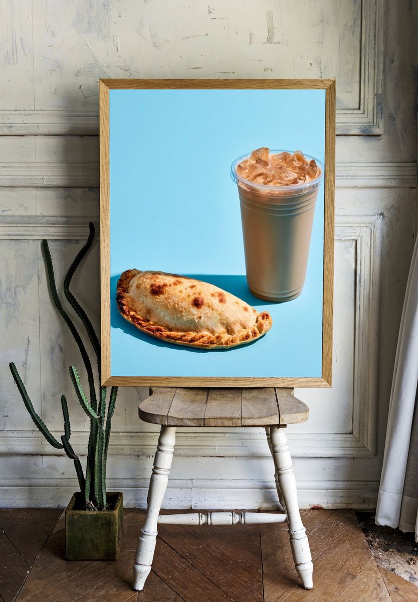 Iced Coffee and Empanada Poster. room preview