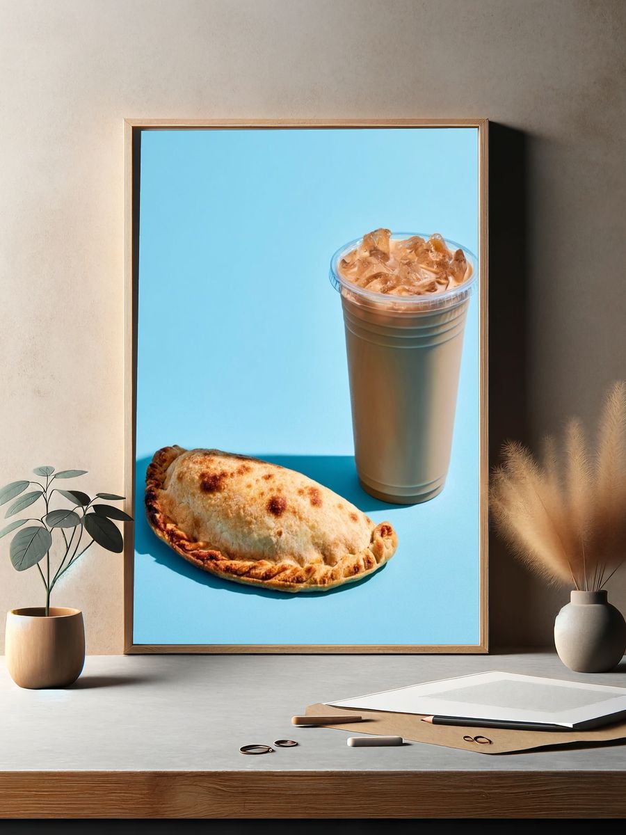 Iced Coffee and Empanada Poster. — room view 2