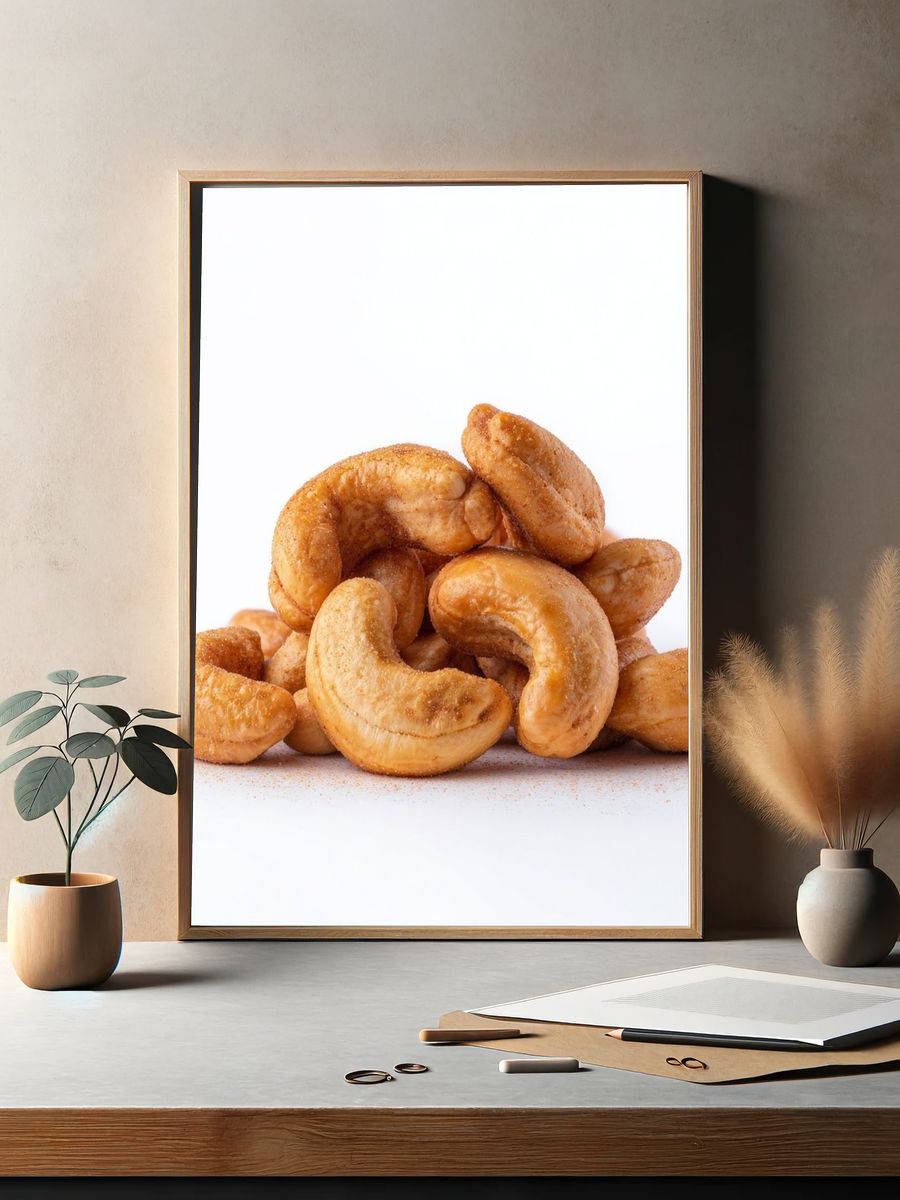 Cashew Nuts Food Photography Poster. — room view 2