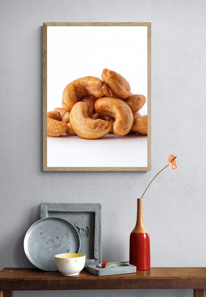 Cashew Nuts Food Photography Poster. — room view 3