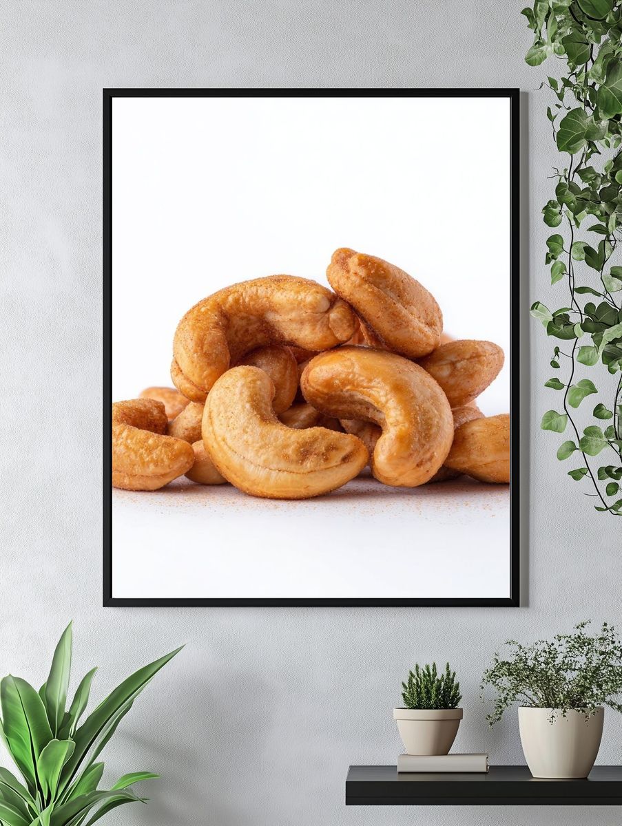 Cashew Nuts Food Photography Poster. — room view 4
